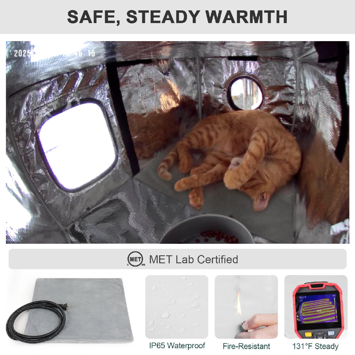 2025 Tall Classic Box Heated Cat House With Camera – Large