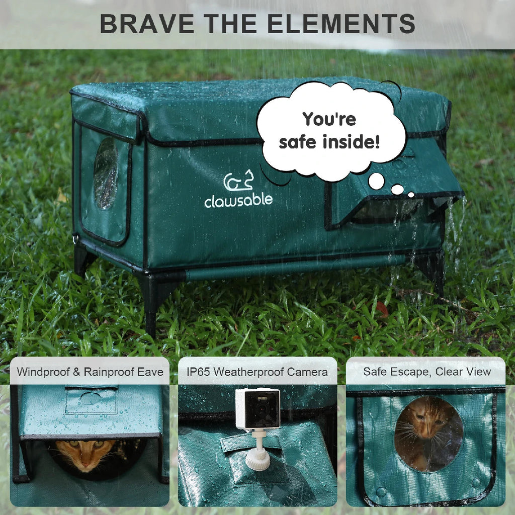 2025 Tall Classic Box Heated Cat House With Camera – Large