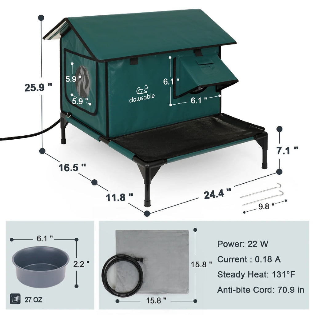 2025 Porch Roof Heated Cat House